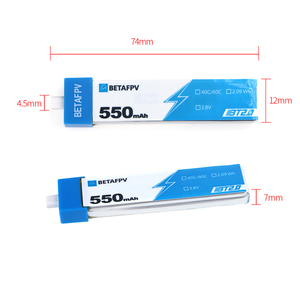 Batería BETAFPV BT2.0 450mAh 1S Ceuts para Kit FPV de Carreras, 4.35V 30C Lipo, Conector BT2.0, Control Remoto, 13g - Product Image 2
