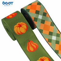 Ruban à bordure filaire pour la fête de Thanksgiving, motif citrouille verte et carreaux Buffalo, pour couronnes, décorations de porte, emballage cadeau, automne
