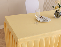 Table de conférence rectangulaire moderne jupe nappe imprimée anti-poussière maison Banquet mariage Table de Banquet rectangulaire à volants