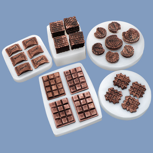 Yeni DIY çikolatalı kurabiye kalıbı bisküvi silikon kalıp DIY Waffle pişirme kalıp el yapımı sabun mum kalıp fondan kek pişirme araçları - Product Image 3