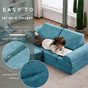 14 PCS Floor Sofa Modular Furniture For Adults Playhouse Play Set For Toddlers Babies Modular Sectional Sofa For Kids