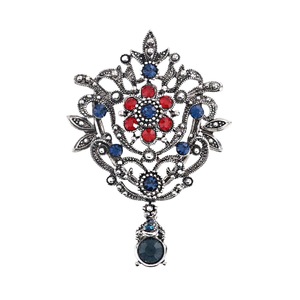 Broches de luxe personnalisées en alliage plaqué or avec pendentif fleur pour femme, accessoires polyvalents pour mariage, fiançailles, fête et cadeaux - Product Image 1