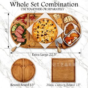 Bandeja de madera para fiestas con cierre magnético para aperitivos, frutas, bistecs, queso, bandeja de servicio para el hogar - Product Image 4