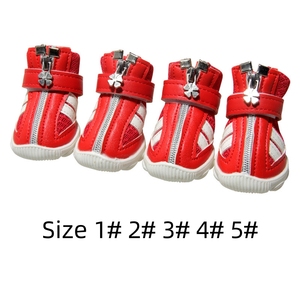 4 Pezzi Scarpe Antiscivolo Impermeabili in PU <span class=keywords><strong>per</strong></span> Cuccioli, Sneakers Ecologiche Traspiranti <span class=keywords><strong>per</strong></span> Cani - Product Image 5