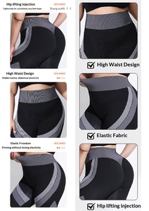 Pantalones <span class=keywords><strong>de</strong></span> Yoga para Mujer, Talla Grande, con Rayas en Contraste, Elásticos y Suaves, Transpirables, <span class=keywords><strong>de</strong></span> Nailon y Spandex, para Deportes, Entrenamiento y Uso Diario - Product Image 4