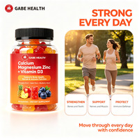 OEM Private Label Calcium Magnesium Zink Vitamine D3 Gummies 60 stuks Botgezondheid Zenuw Spier Immuniteit Fruit voor Volwassenen Op Maat