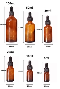 Chai tinh dầu thủy tinh tối màu 10ml, 30ml & 50ml có nắp vặn phẳng, chai nhỏ giọt 100ml dùng cho serum dưỡng da - Product Image 6