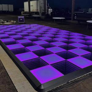 LED magnetico pista da ballo 3D specchio fase interattivo pista da ballo LED è adatto per la festa di nozze LED pista da ballo pannello vendita - Product Image 3