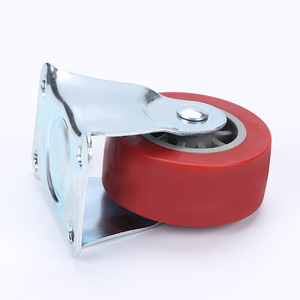 Directional Wheel 2 Inch Maroon Pu Caster Plate Mount For Furniture And Appliances - Product Image 3