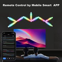 Lampe murale LED intelligente RGB à 6 segments, éclairage coulissant DIY, synchronisation musicale, salon, décoration moderne pour maison intelligente, jeux