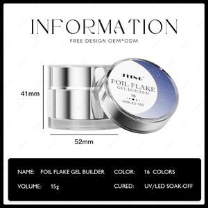 JTING Professional Foil Flake Gel <b>Builder</b> Nail Extension Camouflage Construction Gel Soakoff Sculpture Quick Building Gel Polish - Product Image 2