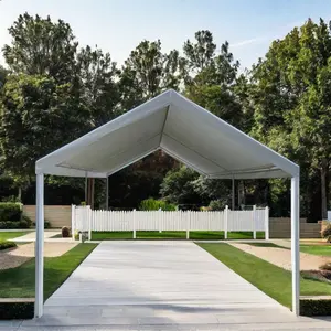 خيمة باركاج للسيارة ذات غطاء لمنطقة الركن للسيارة ذات الأداء الشاق للمظلة بيضاء اللون مقاس 10×20 قدمًا