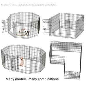 Cercas para perros de alambre de Metal transpirable negro, perrera para mascotas, corralito portátil extensible para mascotas con 8 paneles, valla para correr para perros - Product Image 5