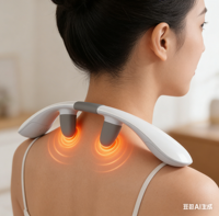 Masseur de cou vibrant à double tête léger et portable pour la relaxation des muscles cervicaux et du dos, idéal pour la maison et les voyages, vente en gros