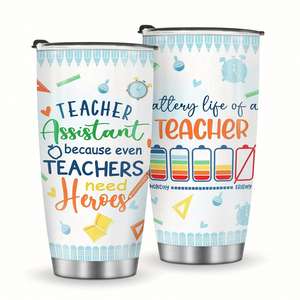Best <b>Gift</b> for Nurses Teaches Day Nutrition Facts 20oz Double Wall Stainless Steel Eco-Friendly Vacuum Insulated Tumbler Mug Lid - Product Image 5