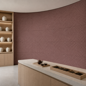 Rivestimento Murale Flessibile Effetto Rattan Marrone Rossastro 600 X 1200 mm Finitura Murale Testurizzata per Pareti di Ristoranti e Banquette - Product Image 3