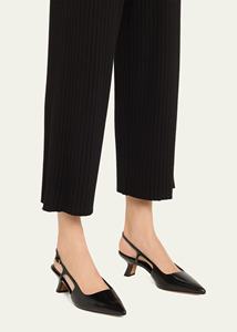 여성 블랙 가죽 슬링백 펌프 컷 아웃 악센트 조각 고급 사무실 결혼식 파티 원피스 신발 편안함 도매 - Product Image 4