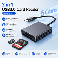 Lector de tarjetas USB 3,0 tipo C SD TF 312MB/s UHS-II, lector de alta velocidad, plástico ABS, portátil, para cámara, portátil, MacBook