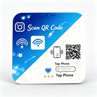 Autocollant NFC étanche mini format avec code QR pour la collecte d'avis clients en magasin, en PVC, couleur et logo personnalisables