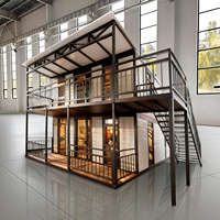 Casa Móvil Prefabricada Transpirable Evermore de 20 pies, Plegable, con 4 Dormitorios, Diseño de Granja, Contenedor con Ruedas para Almacenamiento