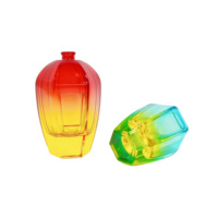 Flacon de parfum en verre vide de luxe irrégulier 50ml 100ml, vaporisateur unique personnalisable avec gravure givrée, dégradé, boîte couleur personnalisée