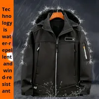 Veste polaire épaisse et douce en velours pour homme, style sportif, avec fermeture éclair à chaîne, imperméable et coupe-vent, à capuche, 280g, couleur unie