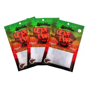 Cetak Kustom Ziplock Plastik Rokok Tembakau Bungkus Cerutu, Kantong Kemasan Daun Fron