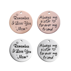 Inspirational khắc thép không gỉ quyến rũ 25mm Vòng tin nhắn cho mẹ món quà để nhớ 'tôi yêu bạn' - Product Image 4