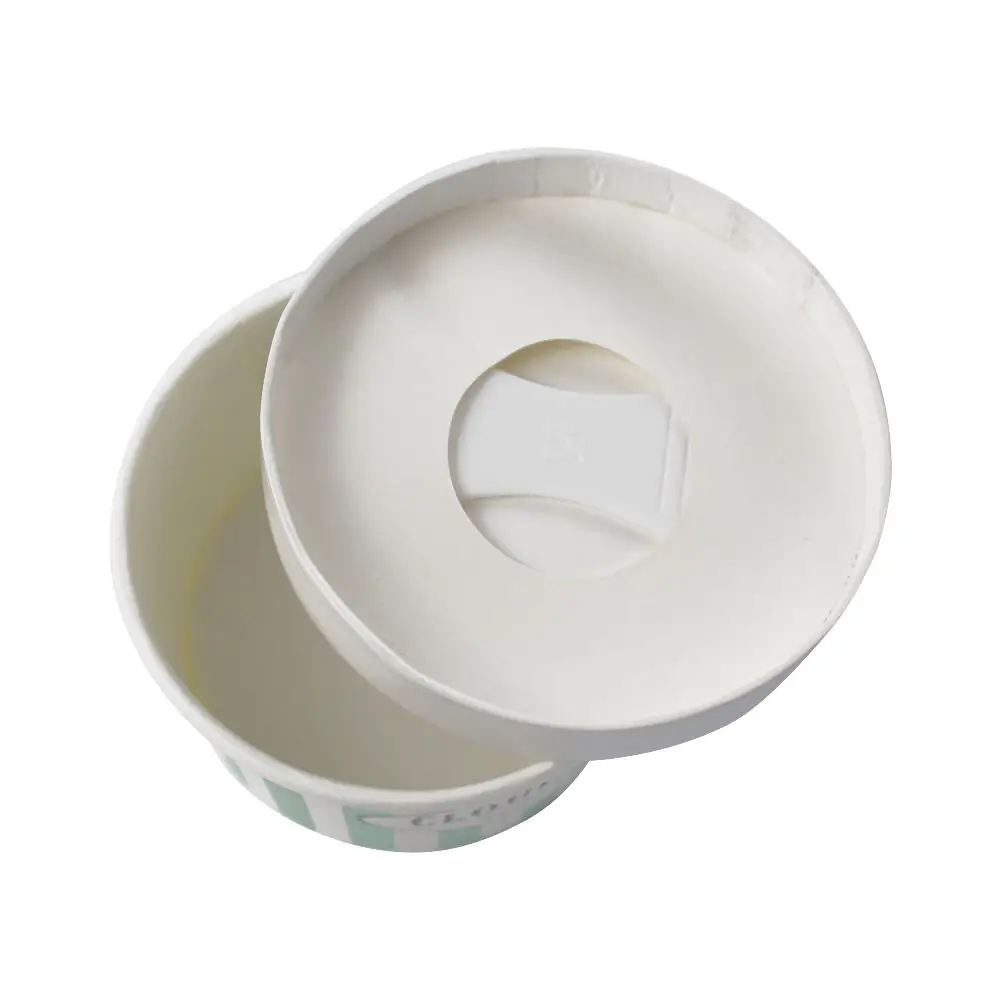 4ออนซ์120มิลลิลิตรอ่างไอศครีมไอศครีมถ้วยถ้วยกระดาษถ้วยสำหรับโยเกิร์ตแช่แข็งคู่ Pe กระดาษเคลือบด้วยช้อน