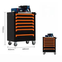 Chariot à outils à 7 tiroirs, armoire à outils robuste verrouillable pour la réparation automobile, le garage et l'atelier