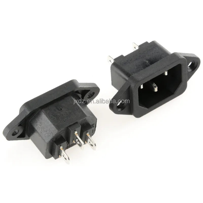 AC power socket AC-04 3-pin character type with ears female head female socket power socket 10A 250V