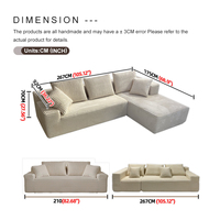 Canapé à Compression Cloud Conçu pour les Animaux – Tissu Anti-Rayures et Canapé Modulaire Pouf en Gris Foncé Crypton