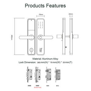 スマートホームデジタル安全ロックモダンアプリ制御ドアロック - Product Image 2