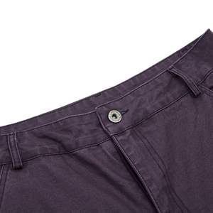 Pantalon cargo en toile unisexe American Streetwear Silhouette Arc Leg, coupe décontractée, esthétique minimaliste, jambe large, taille mi-haute - Product Image 2