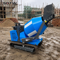 Mini Bétonnière Mobile Automatique sur Chenilles 300L 500L Neuve pour la Construction à Vendre