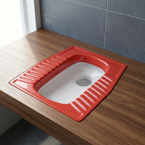 Vistaar Premium Double Red Brandy Squatting Pan-WC de toilette en céramique de l'Est élégant à bas prix - Product Image 3