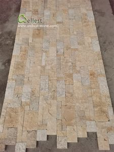 Revêtement mural en <span class=keywords><strong>pierre</strong></span> de calcaire jaune doré, <span class=keywords><strong>pierre</strong></span> décorative imperméable pour villa, décoration murale pour <span class=keywords><strong>mur</strong></span> extérieur, revêtement mural pour maison - Product Image 4