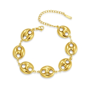 <span class=keywords><strong>Bracelet</strong></span> creux en acier inoxydable LT-B33 pour femmes chaîne croisée légère <span class=keywords><strong>de</strong></span> luxe haut <span class=keywords><strong>de</strong></span> gamme chaîne polyvalente et à la mode 18K faite à la main - Product Image 5