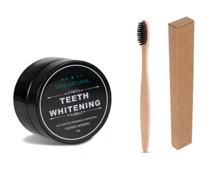 Prodotti dentali <span class=keywords><strong>dropshipping</strong></span> Set di sbiancamento dei denti attivato con guscio di cocco biologico kit di spazzolini da denti in polvere di carbone di legna - Product Image 2