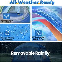 Carpa de Camping Familiar para 6 Personas, Doble Capa, Impermeable, Resistente al Viento, Portátil, Fácil de Instalar con Toldo |   Poliéster para las 4 Estaciones