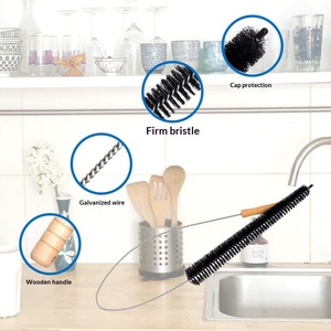 Brosse de nettoyage à manche courbé <span class=keywords><strong>pour</strong></span> radiateurs, lave-linge, sèche-linge et canalisations, <span class=keywords><strong>pour</strong></span> la dépoussiérage des poils et des saletés - Product Image 6