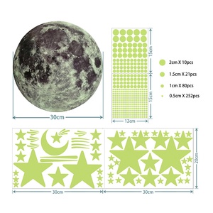 Adesivi <span class=keywords><strong>Murali</strong></span> Fluorescenti Creativi a Forma di Luna e Meteora con <span class=keywords><strong>Pois</strong></span>, Decorazione per Camerette dei Bambini - Product Image 5