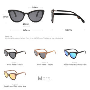 2025 moda hecha a mano UV400 lentes gafas de sol monopatín madera bambú gafas de sol para mujeres logotipo personalizado gafas de sol - Product Image 2
