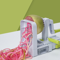 OEM/ODM Multifunctionele Schilmes, Handmatige Spiralsnijder voor Groenten, Grote Plastic Keuken Spiralisator, Groentesnijder