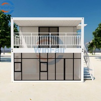 Villa préfabriquée de luxe WinFair à 2 étages pour la Tunisie, maison préfabriquée à faible coût pour unité d'habitation secondaire / centre communautaire