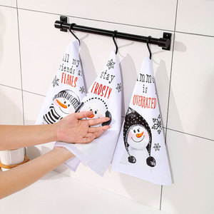 Nouveau produit transfrontalier : Serviette à main de Noël en forme de bonhomme de neige, sans peluches, pour cuisine et salle de bain, torchon. - Product Image 1