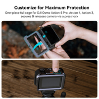 Pour SmallRig Cage de protection pour DJI Osmo Action 5 Pro 3 4 étui pour appareil photo en alliage d'aluminium chaussure froide-4119C Mic Action 5 Pro
