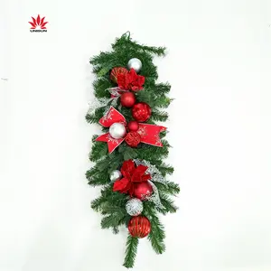 2024 Christmas Door Wall Mall Hanging Red Plating Ball Artificial Silver Garland