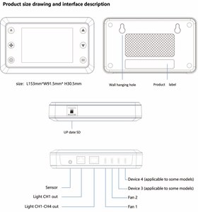 Controlador de luz LED de cultivo para invernadero de tienda de interior inteligente con sistema de ventilador de conducto RJ45 0-10V Ajuste de temporizador de atenuación para cultivo - Product Image 6