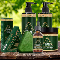 Savon Shampoing Solide 100% Original Triangle Platycladus Usman Vert Herbe Contrôle Sébum Anti-Pelliculaire Authentique Favorisant la Croissance Capillaire pour Femmes